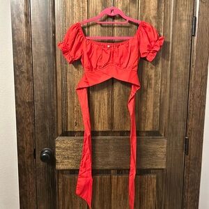 Red crop top
